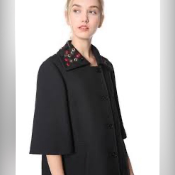 RED VALENTINO Embellished Cotton Twill Jacket In Eero Lady Bug embroidered - Picture 4 of 13